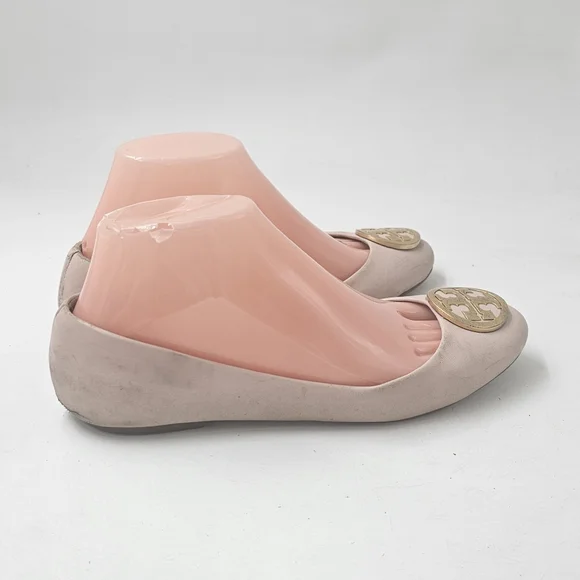 Tory Burch Benton 2 Ballet Flats Nappa Leather Seashell Pink Goan Sand Size 7 - Picture 5 of 11